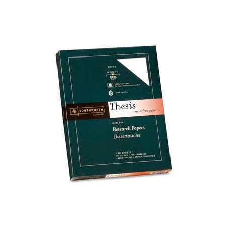 Southworth Company Southworth Thesis Paper, 8-1/2" x 11", 20 lb, 100% Cotton, Bright White, 250 Sheets/Pack 3512010